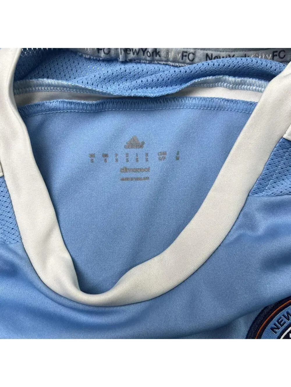 Y2K Blue Adidas New York City FC Distressed Soccer Jersey